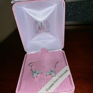 Minnie Mouse Dangling Earrings Crystals Swarovski